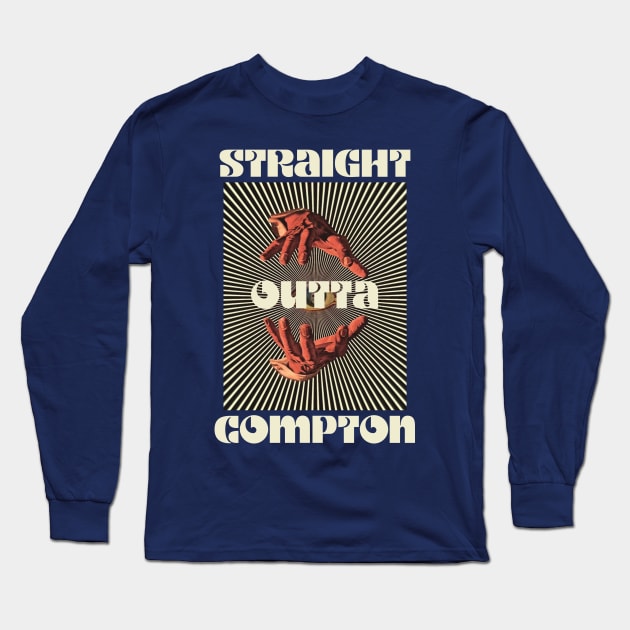 Hand Eyes Straight Outta Compton Long Sleeve T-Shirt by Kiho Jise